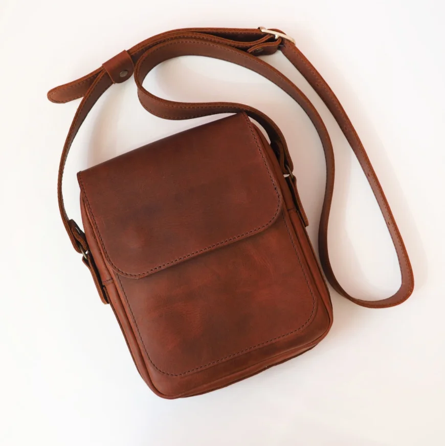 Small Crossbody Leather Tablet Bag for iPad