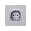 FIKO type 86 hotel office bedside wall hidden silver wire drawing aluminum metal panel 16A European German circular deep socket