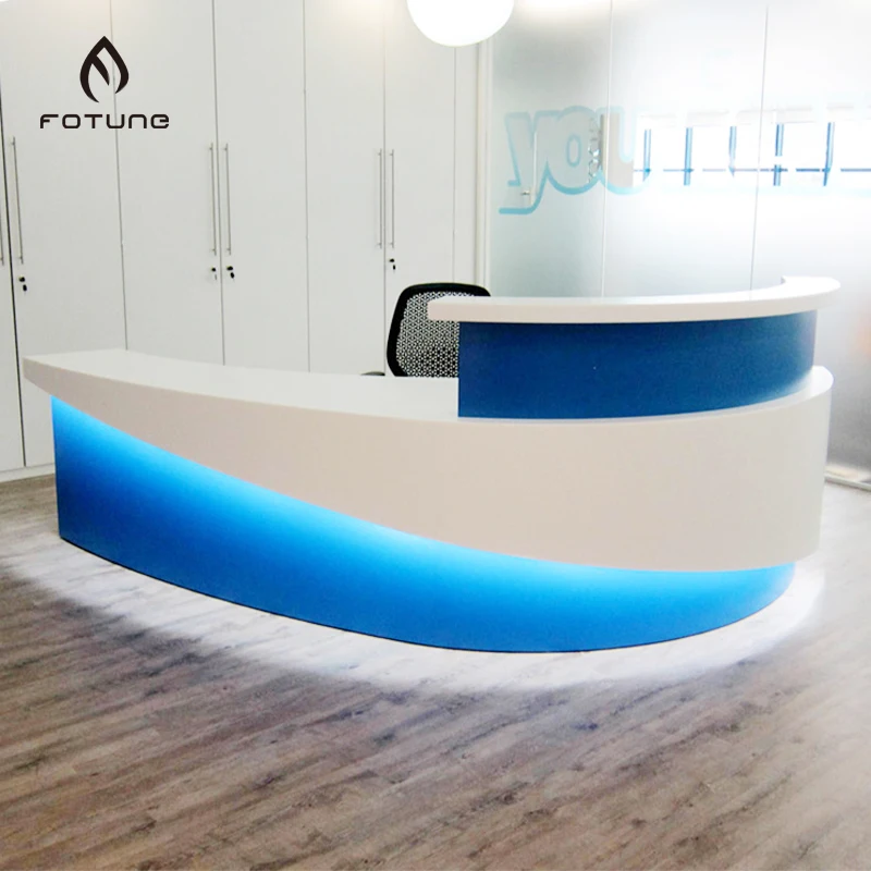 Marble Corians Bending Arc-shape Office Front Counter Reception Desk ...