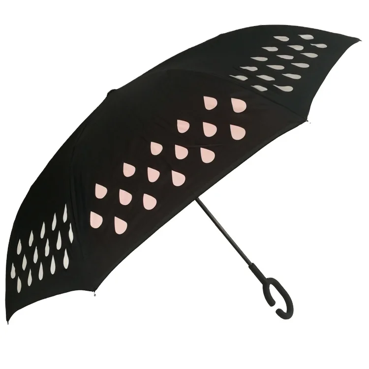 Magic Color Change Rainbow Inverted Car Door Rain Umbrella For Outdoor