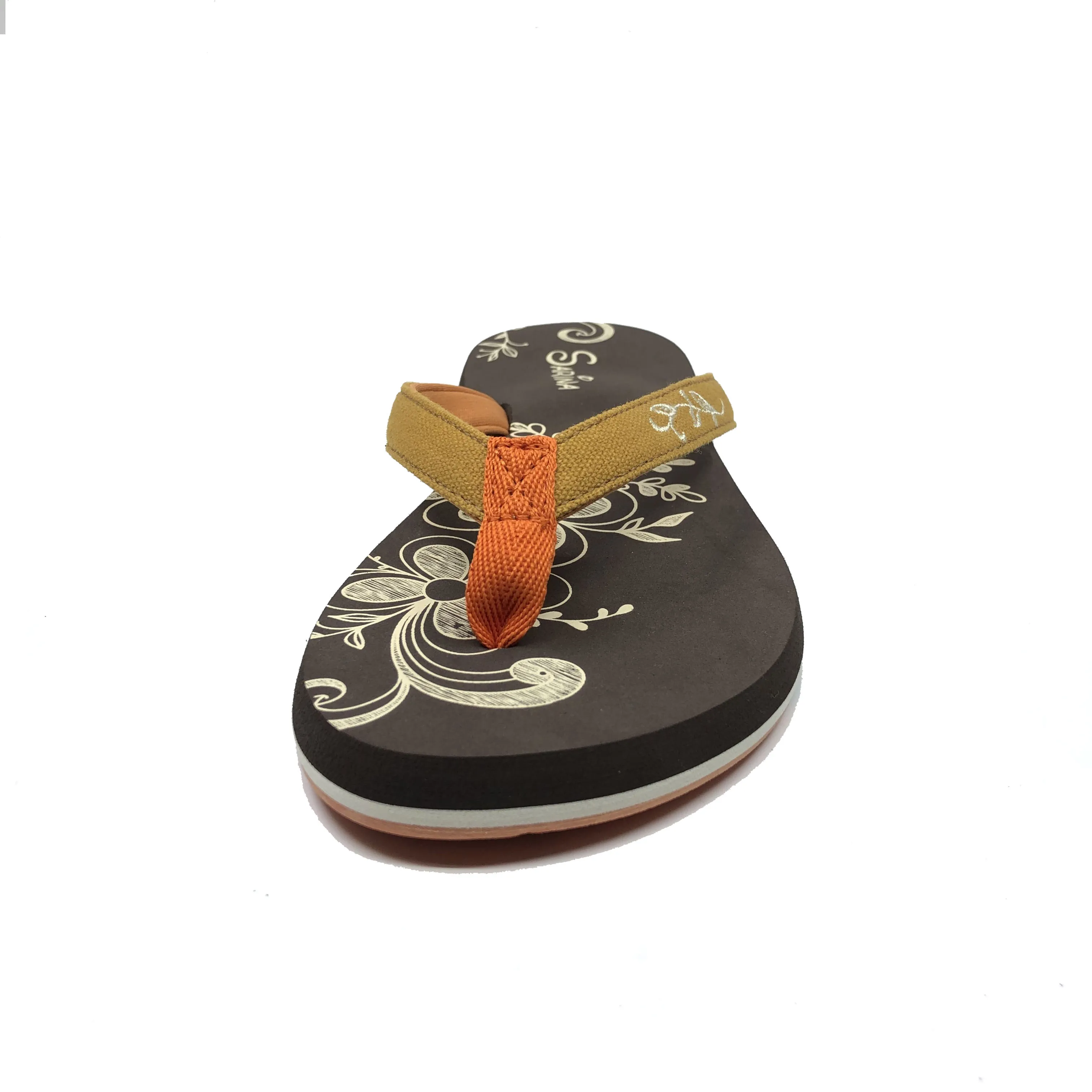 夏季标志定制拖鞋帆布表带凉鞋舒适印花人字拖女性