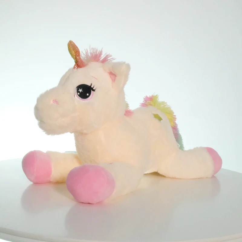 40cm Colorful LED Unicorn Plush Glowing Stuffed Animals Horse Toy Cute Light Up Pony Doll Kids Girls Xmas Birthday G