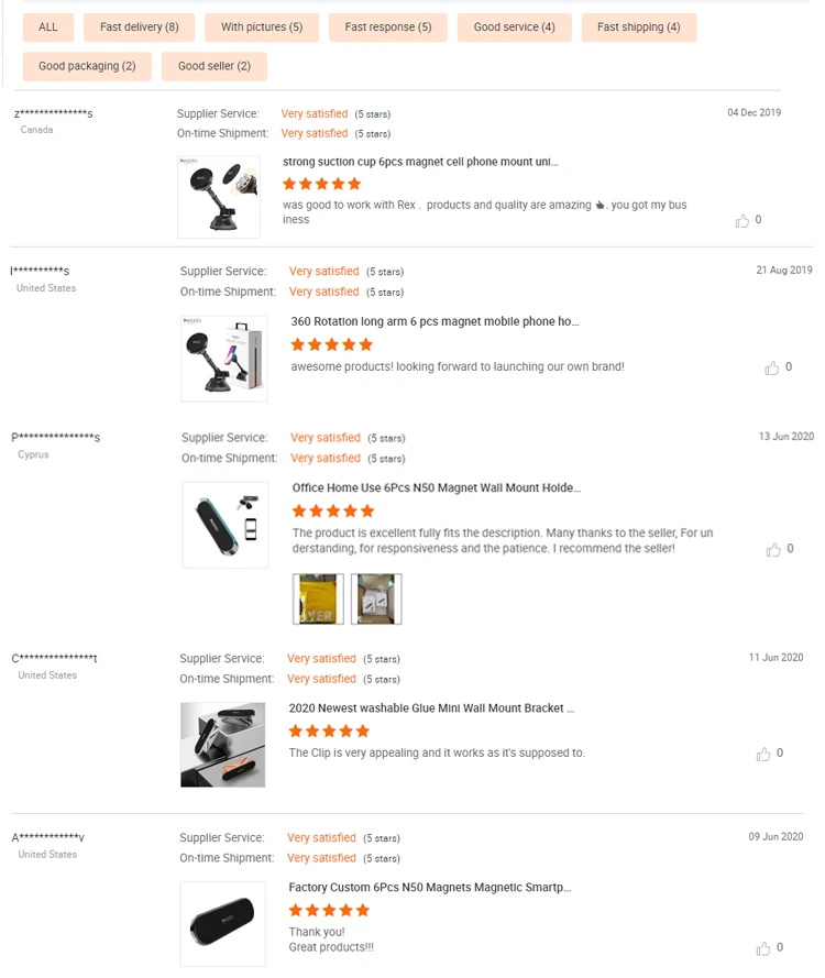 factory custom 6pcs n50 magnets telescopic cell phone tablet mount support universal car magnetic mobile holder