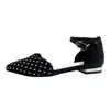 Flat casual women shoes with dot fabric pumps ladies simple pointed toe shoes