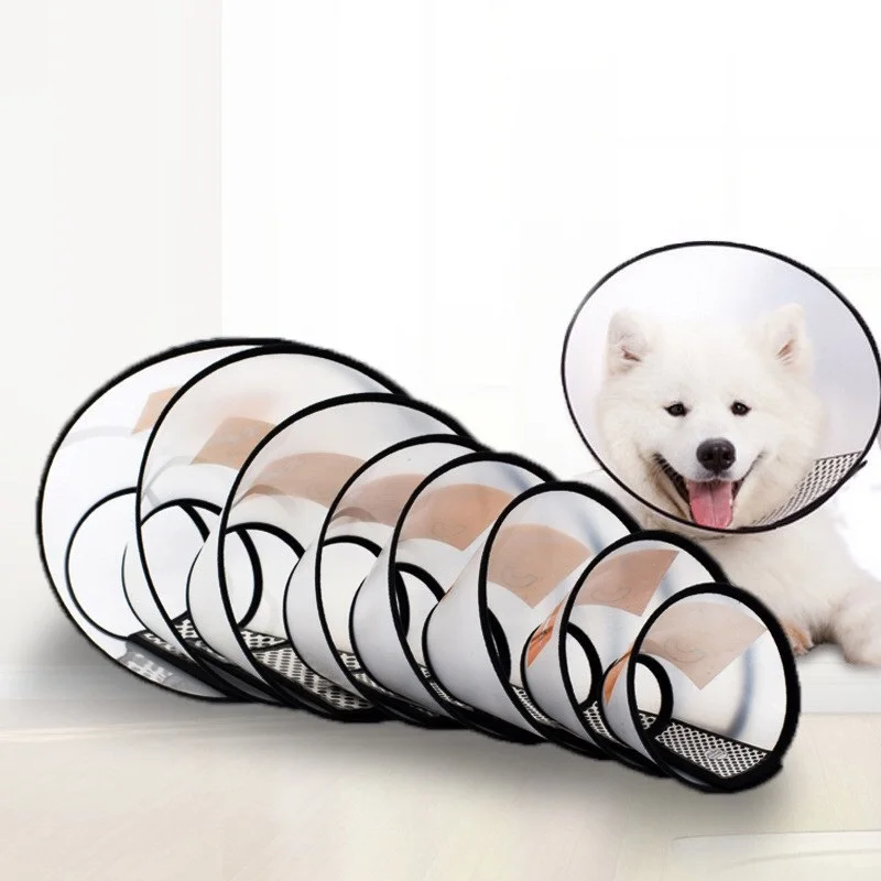 Pet Recovery Dog Cones Cat Cone After Surgery Vent Adjust Plastic Dog