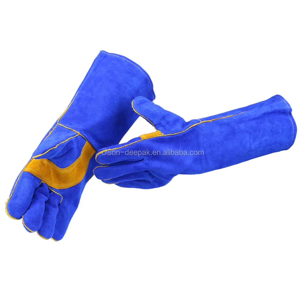 Goatskin Grain Leather Work Gloves Construction Industrial Mining Metal