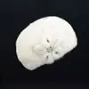 DH IATOYW wholesale full pelt female style warm beret hats white color real mink fur hat