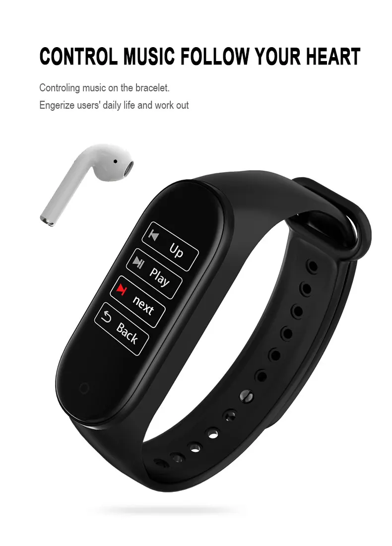 Smart Heart Rate Fitness band watch smart fitness bright light smart bandm4 band