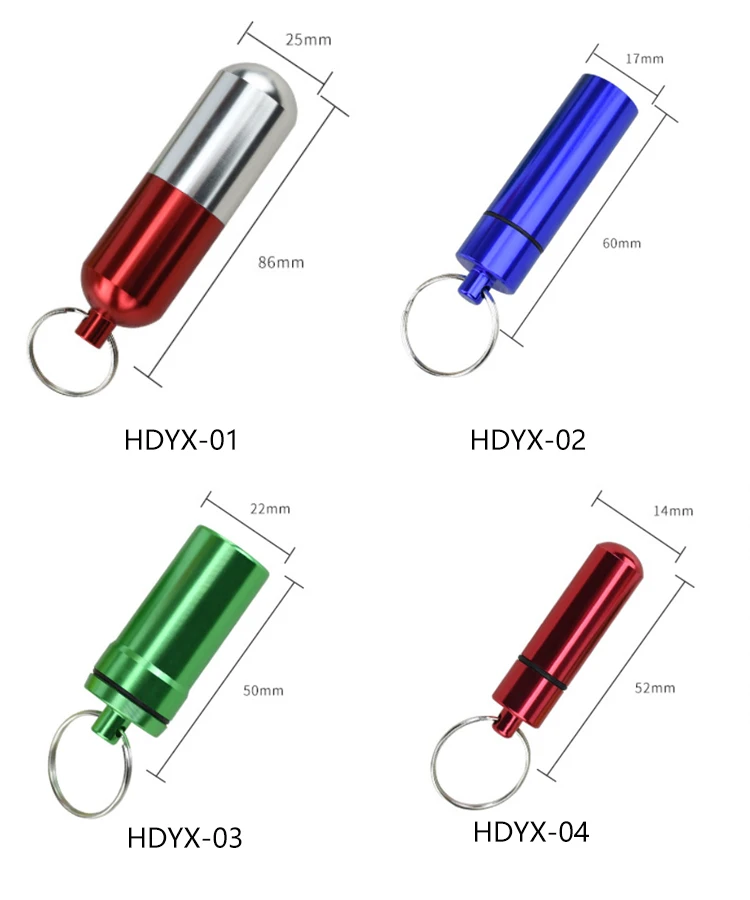 Factory Custom Metal Tube Cases For Ear Plugs Pills Money With Keychain