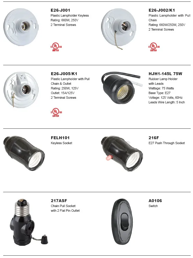 E27 Led Bulb Lamp Socket E27 Base Rubber E27rubber Lamp Holder With