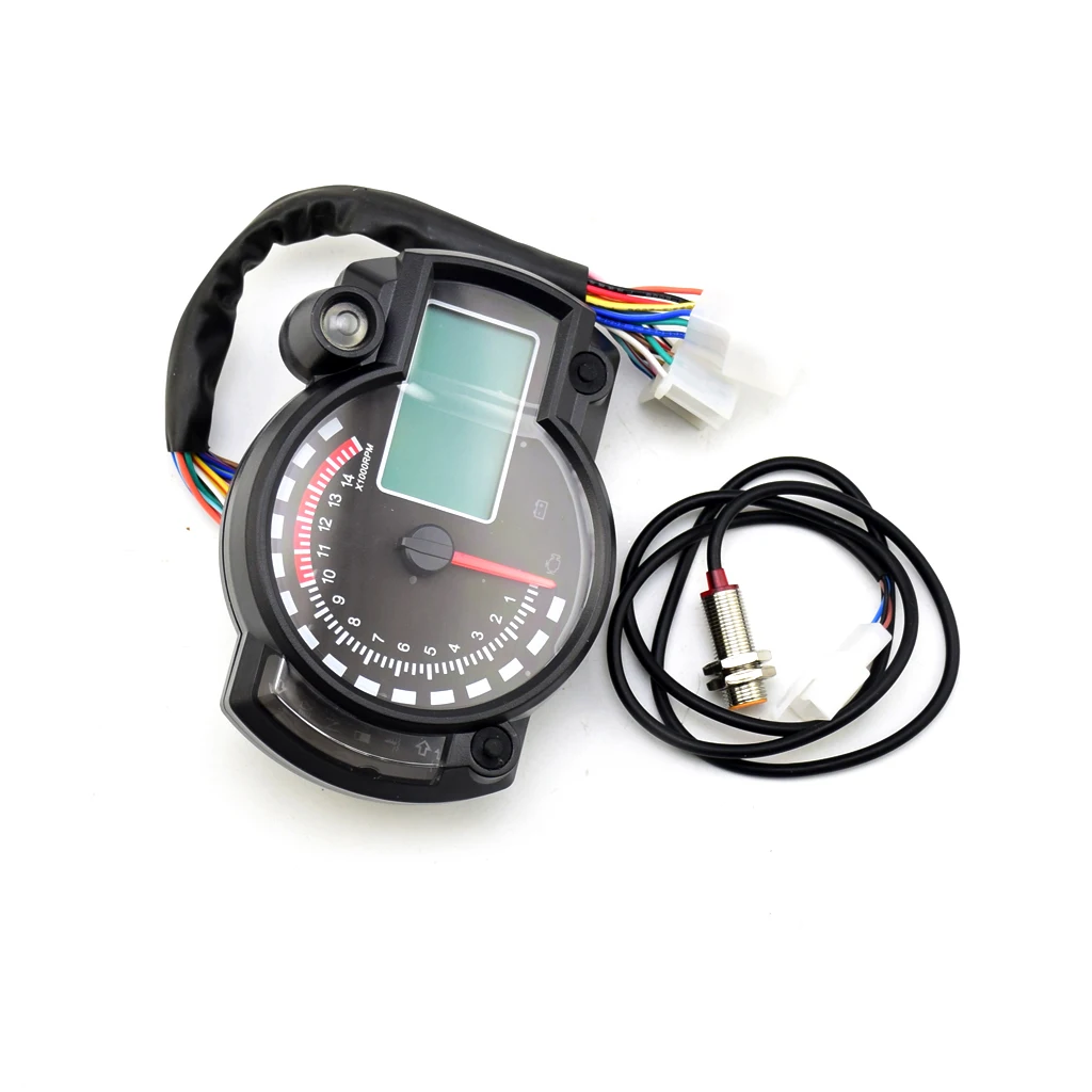 Keenso Universal DC 12V Motorcycle Digital Colorful LCD Speedometer Odometer Tachometer W/Speed Sensor 