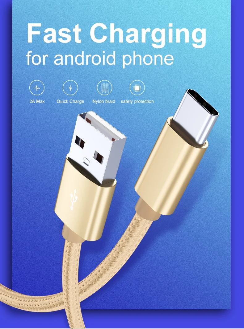 WIK-YS 3.3 ft 1M 6.6ft 2M 10ft 3M Factory Cheap Price Fast Charge Nylon Braided Usb Rechargeable Cable Mobile Cell Phone Charger - ANKUX.COM
