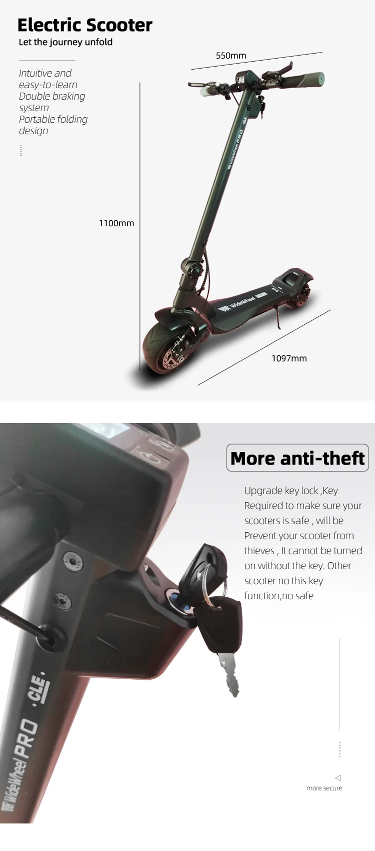 Wide wheel pro china electric scooter powerful electric scooter adult hot sale electric scooter 1000w