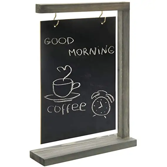 Tabletop Hanging Wood Chalkboard Sign Freestanding Buy Wood