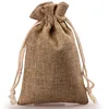 Packing bags Eco-friendly quality custom jute and cotton line drawstring bags small muslin pouch