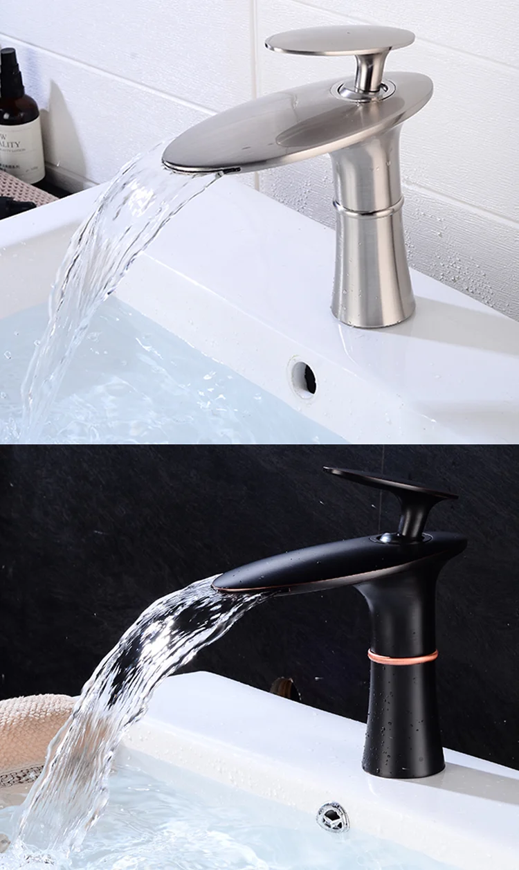 New Design Waterfall White Single Handle Basin Faucet