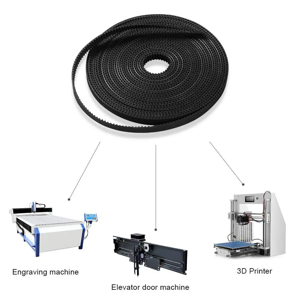 6mm Width Reprap Rostock Mendel Prusa Details about   10 Metres Of 3D Printer GT2 Timing Belt 