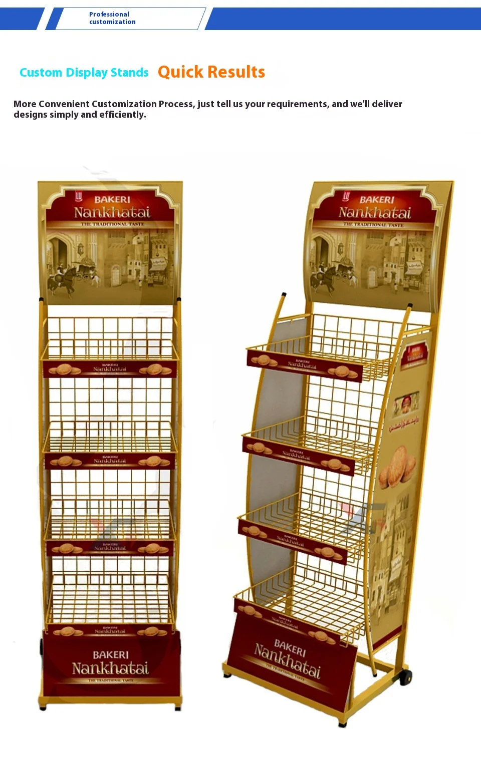 Supermarket Mobile Folding Display Rack Double-Sided Metal Grid ...