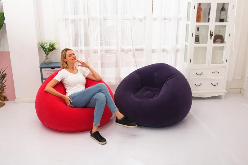 Air Filled inflatable sofa flocking luxury European living room furniture single sofa