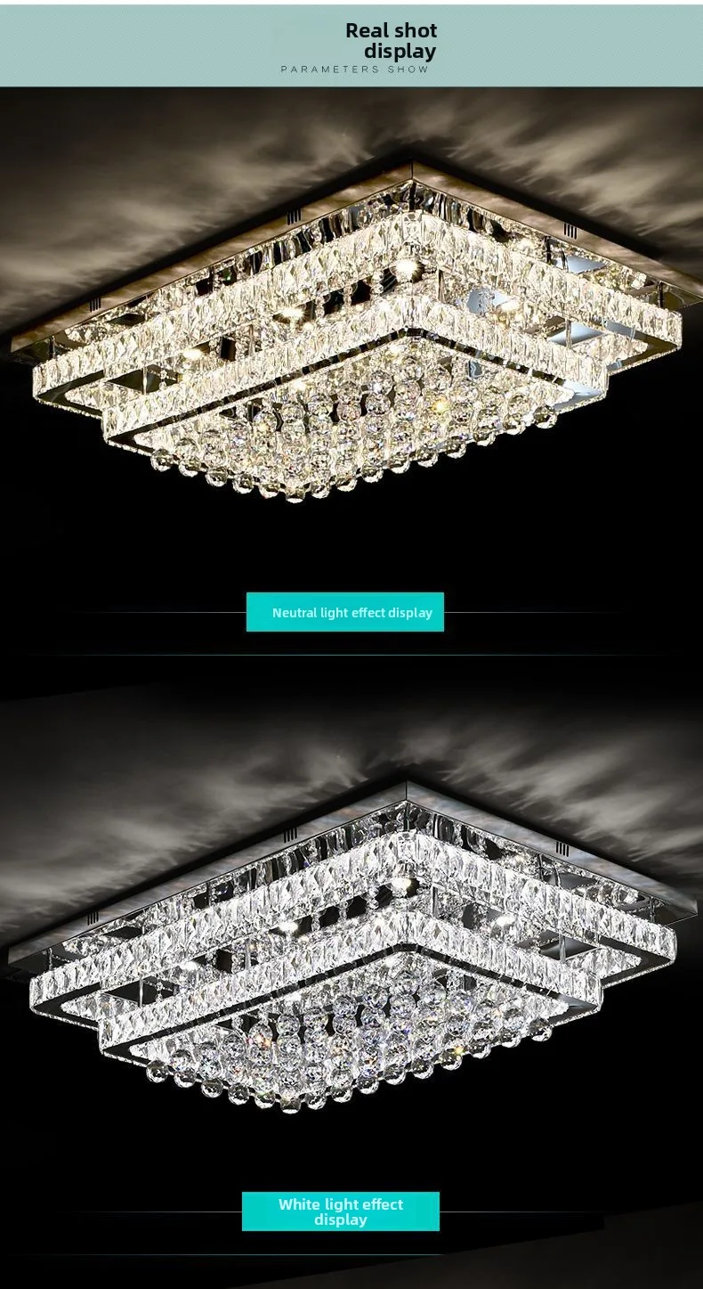 product luxury metal square crystal ceiling light elegant pendant lamp for home  hotel lobby chic home chandelier  pendant lights-10