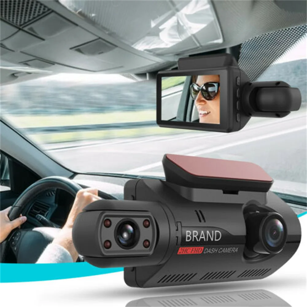 Car Dvr 1080p Video Recorder G-sensor Front And Inside Camera Dual Lens ...