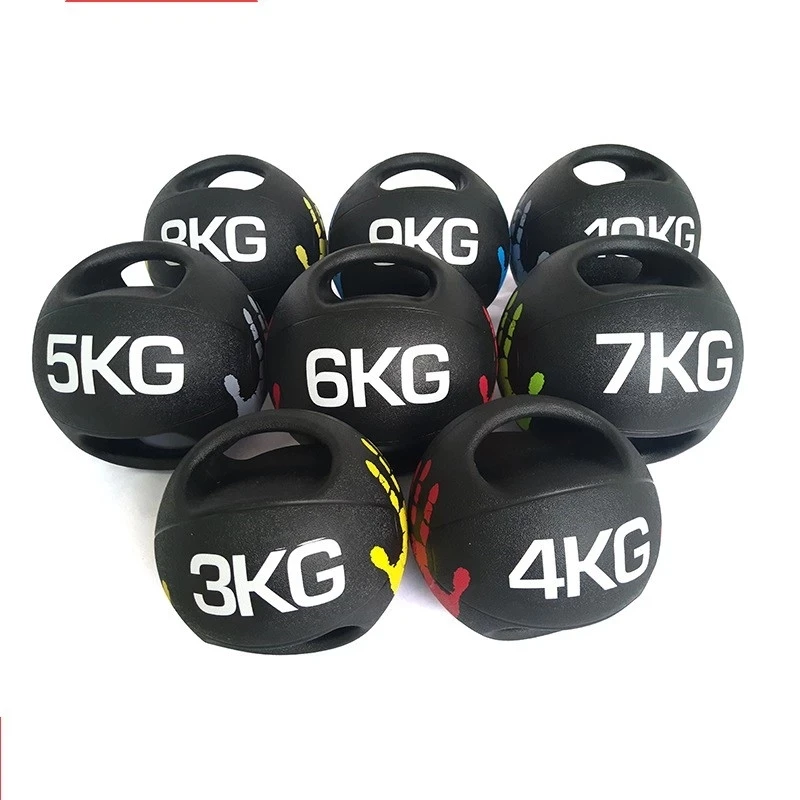 Double Handle Medicine Ball Dual Grip Medicine Balls Rubber Ball With