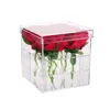 Clear Acrylic Flower Box Water Holder Vase Decorative Square Rose Pot Wedding Flower Gift Box
