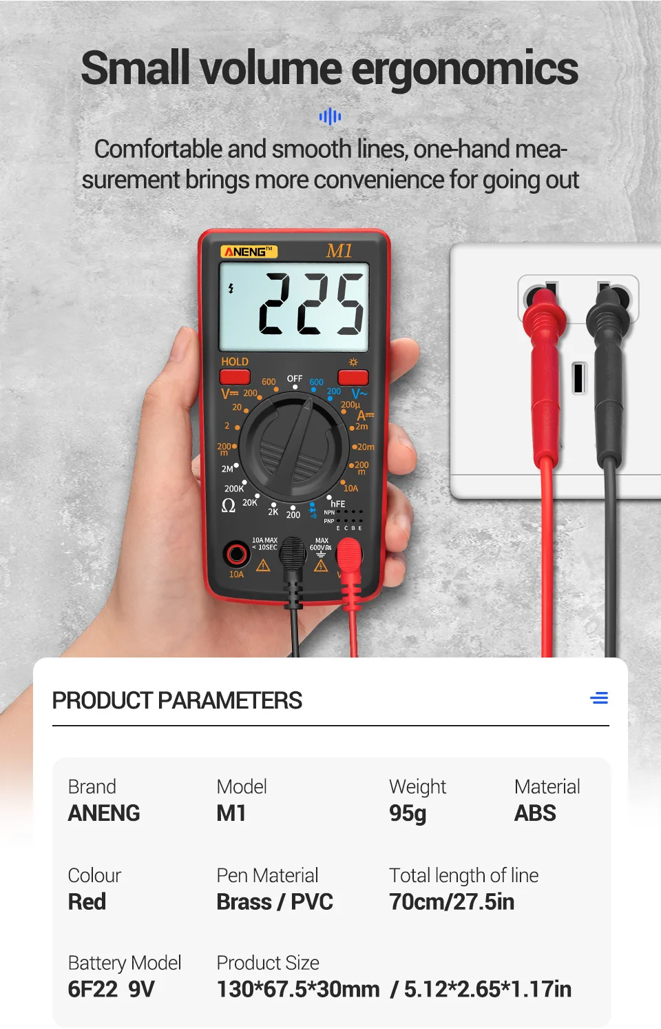 ANENG M1 Kỹ Thuật Số Vạn Năng EsrMeter Multimetro Tester True Rms Multimeter Kỹ Thuật Số Xét Nghiệm Đa Meter Richmeters Dmm 400a 10A