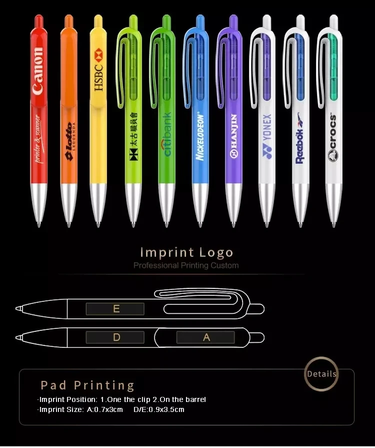 No Minimum Order Advertising Promotional Blank White Plastic Ballpoint