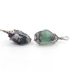 Trendy-beads Fluorite Crystal Pendants Necklaces Natural Unique Stone Jewelry Healing Gem Stone Pendant