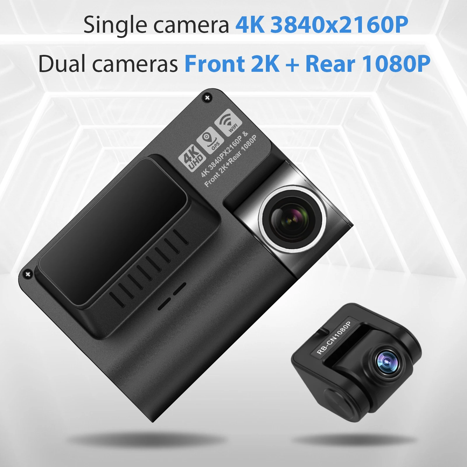 V55 Dash Camera 4k Car Dvr With Wifi Gps Dashcam Sony 2 Channel Dual