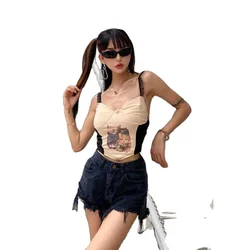 Y2k Going Out Crop Woman Tank Tops Sexy Clothes Cami Tube Top Halter Female Gothic 90s Aesthetic Grunge Clothing