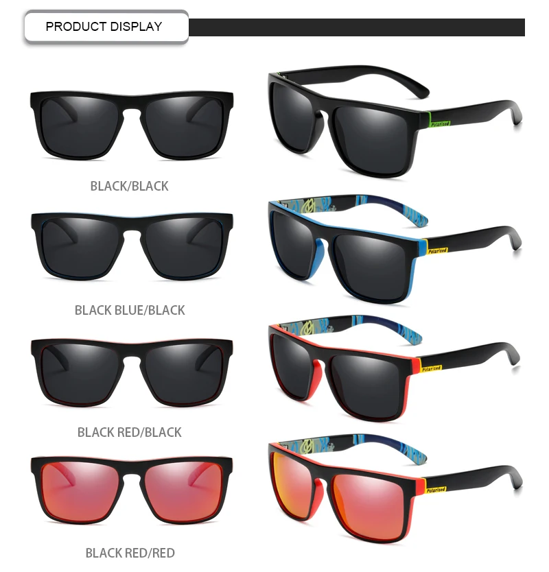 Cheap Designer Glasses Authentic Printed Square Polarized Sunglasses Men