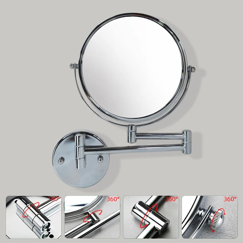 Led double sides  cosmetic wall Mirror shaving 1X 5X bathroom mirror