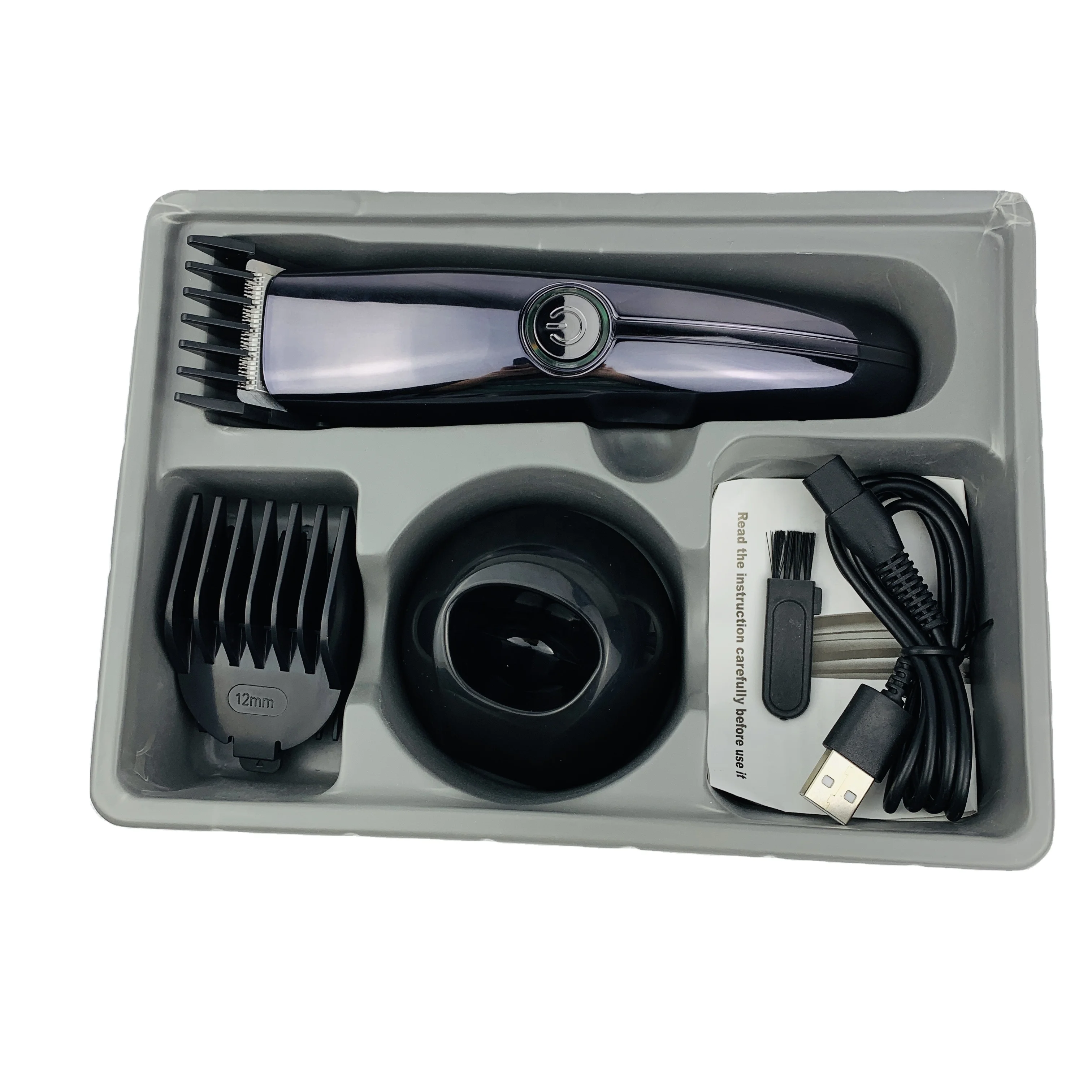 
Factory Rechargeable Cordless Hair Clippers Professional Trimmer and 4 Guide Combs for Man 