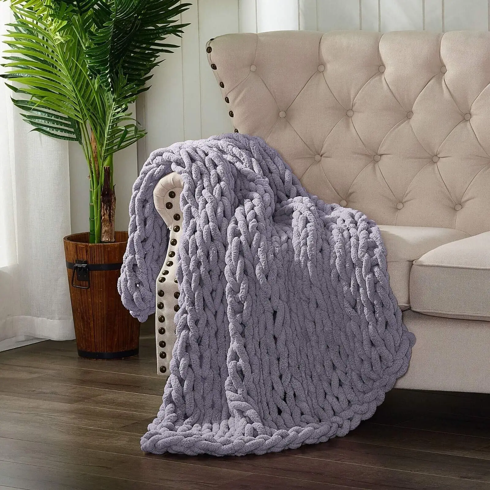 Chunky Knit Blanket Chenille Throw Warm Soft Cozy For Sofa Bed Boho Chenille Home Decor Buy