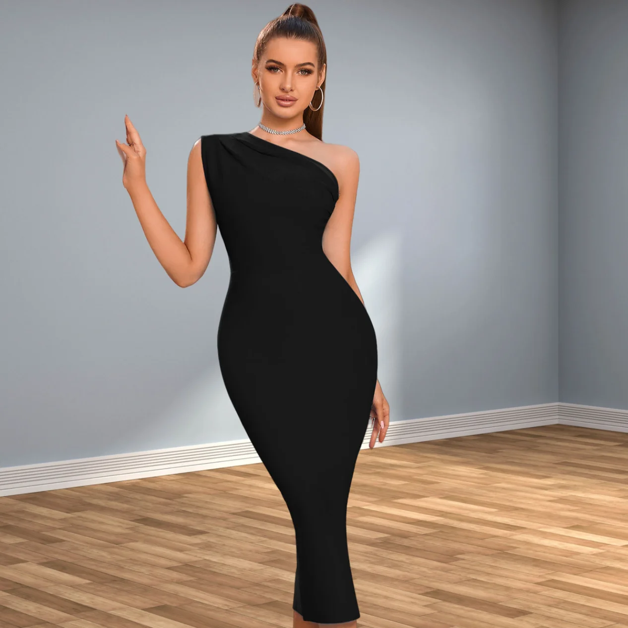China Factory Summer Black Bandage Dress Party Bandage Dress Elegant Bandage Dress