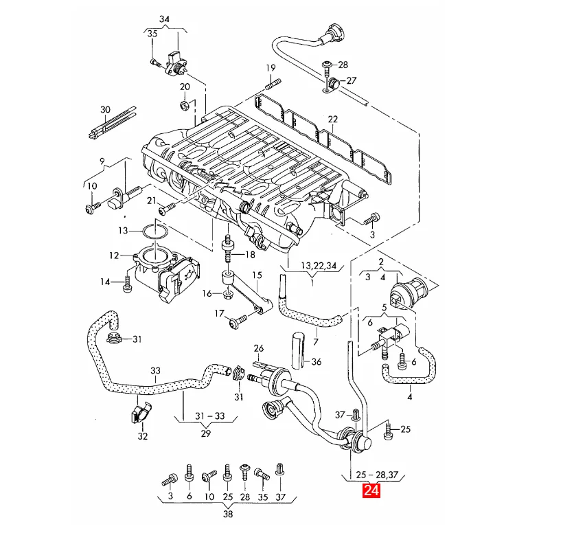 Carbon Canister Solenoid Valve Line Fuel Tank Vent Valve 06j133781ce
