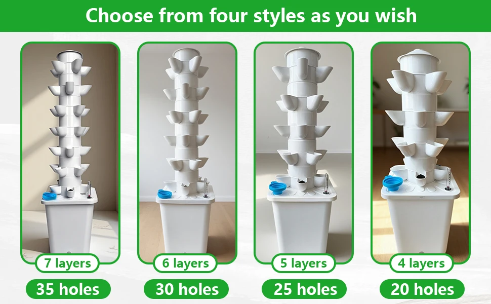 product hydroponic tower growing system drip irrigation pump automatic watering vertical design germination kit multifunctional light-2