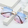 Fashion Wave Frame Rimless Sunglasses 2020 New Arrivals Colorful Ocean Lens UV400 Sun Glasses