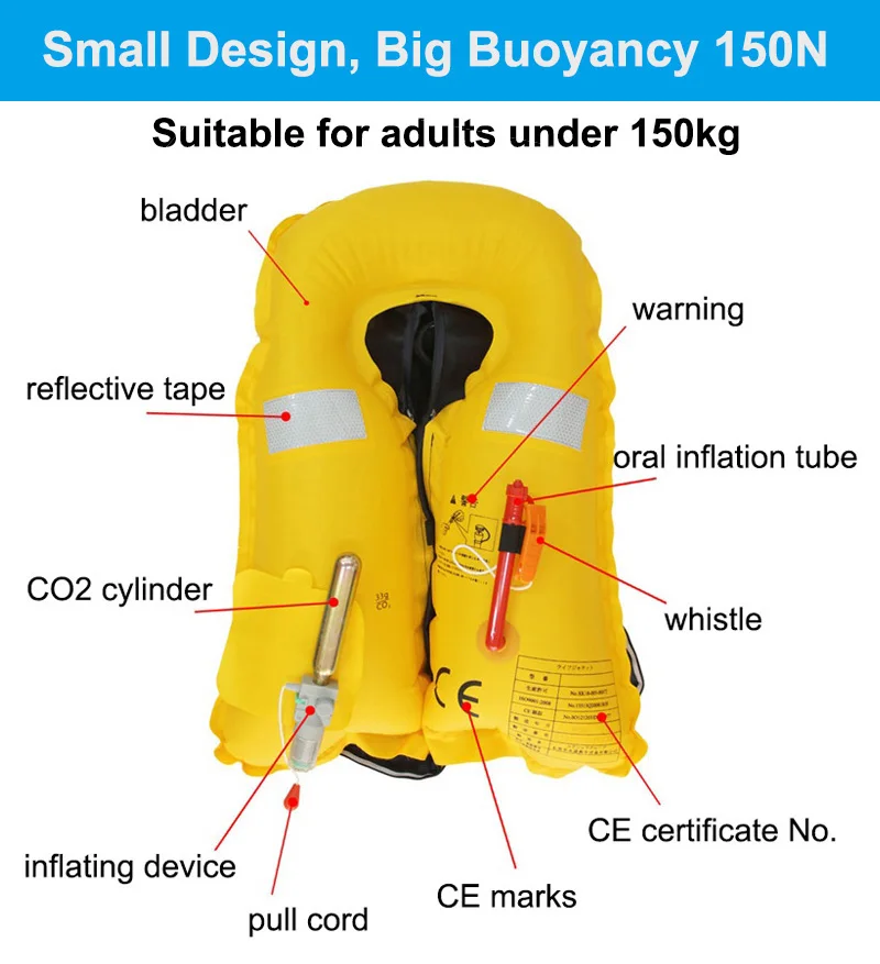 Eyson Wholesale Custom Manual Automatic Inflatable Life Jacket 150N Adult.jpg