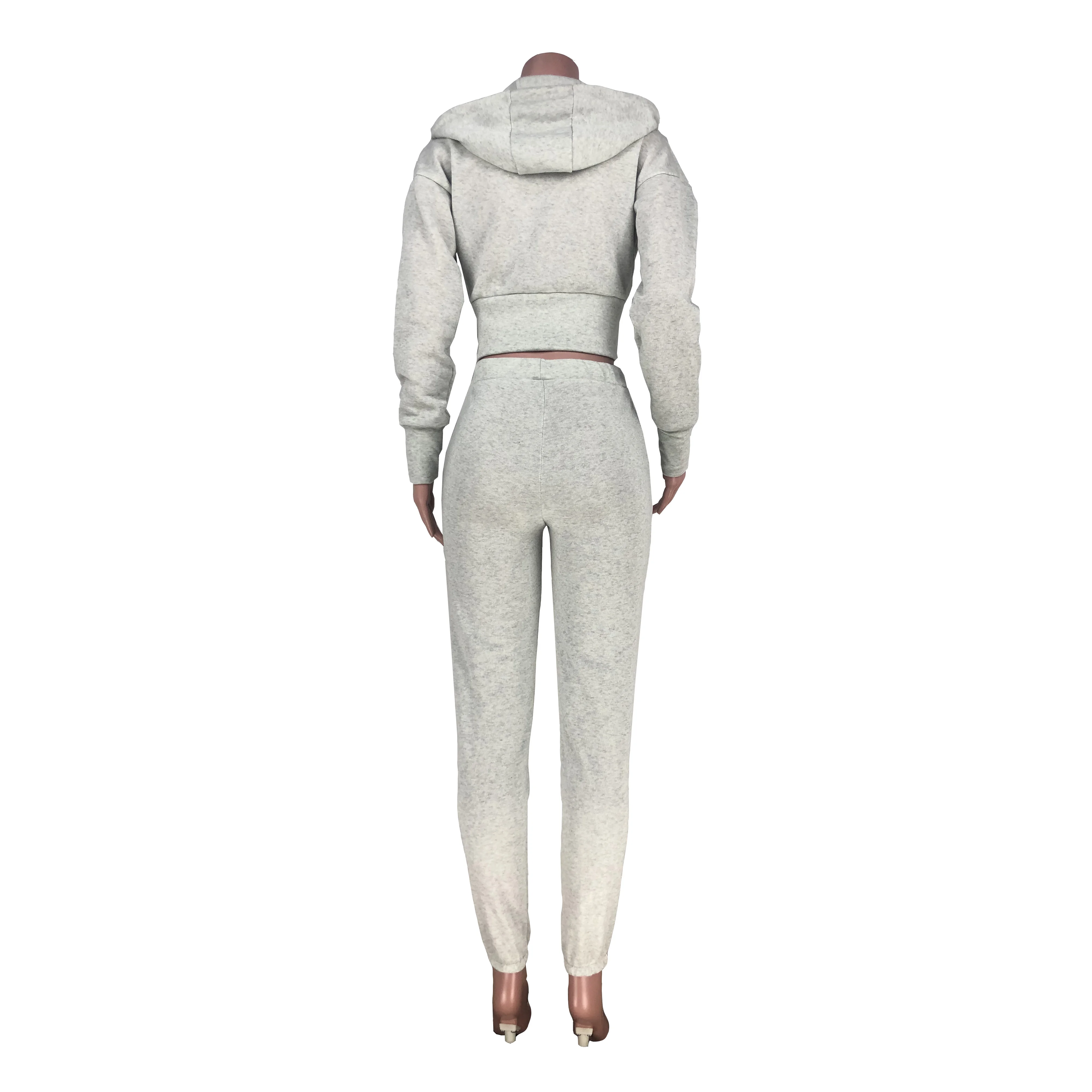 Two Piece Sweat Suit Women Winter Clothes Thick Hoodie Jogger Pants ...