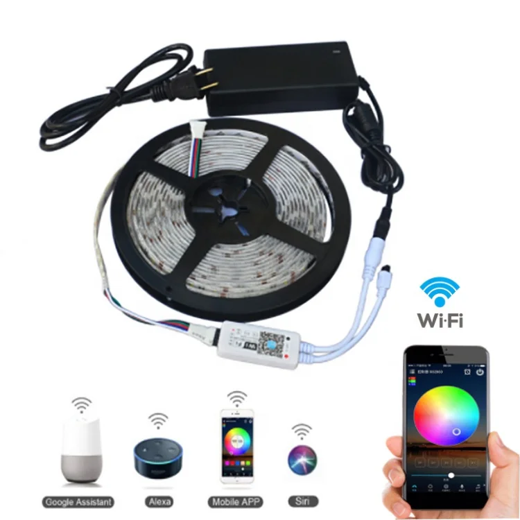 colour changing 12v 5050 smd rgb wifi app smart led strip