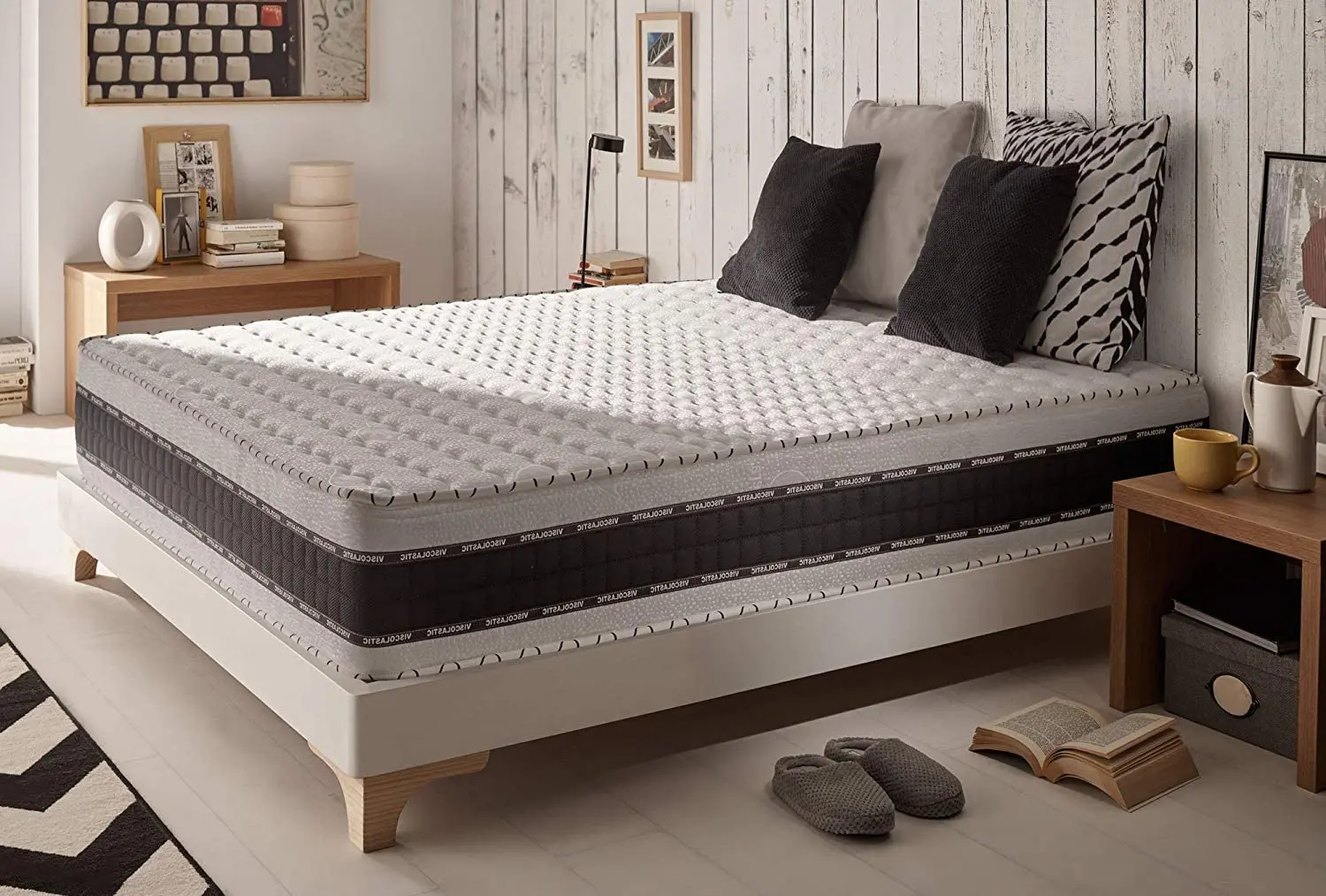 供应商质量好 10 年保修卧室套装特大号舒适 7 区双重袋装弹簧床垫的