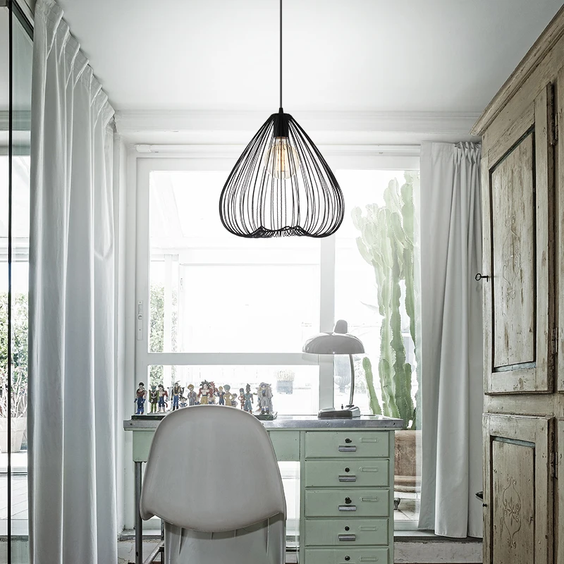 Factory Selling Nordic Popular Round Iron Dining Living Room Decoration E27 Pendant Light