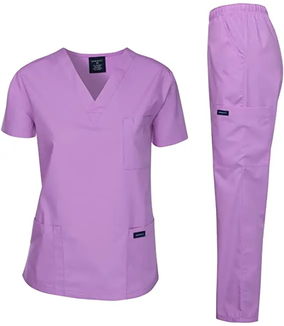 Custom Logo Hospital Nurse 4 Way Stretch Uniforms Top And Pants With ...