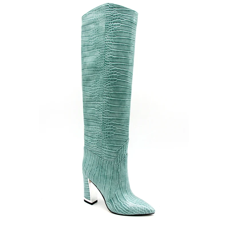 
Leather Women Shoes High Heel Boots High Fashion Animal Print Heels Sexy Thigh High Boots Heels 