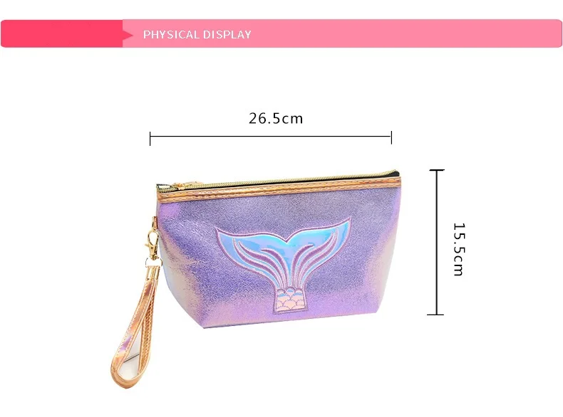 Custom Designed PU Leather Pouch Make Up Cosmetic Bag With Zipper