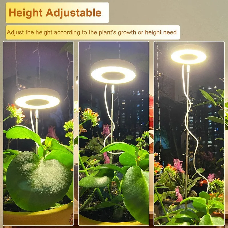 product led telescopic plant growth lamp with angel ring red  blue spectrum aluminum body flower timing fill light-17