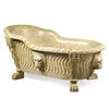 Modern cheap freestanding yellow marble lion head decorative pattern stone bathtub